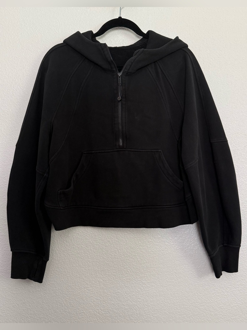 Lululemon Oversized Half Zip Black Scuba Hoodie M/L Medium Large